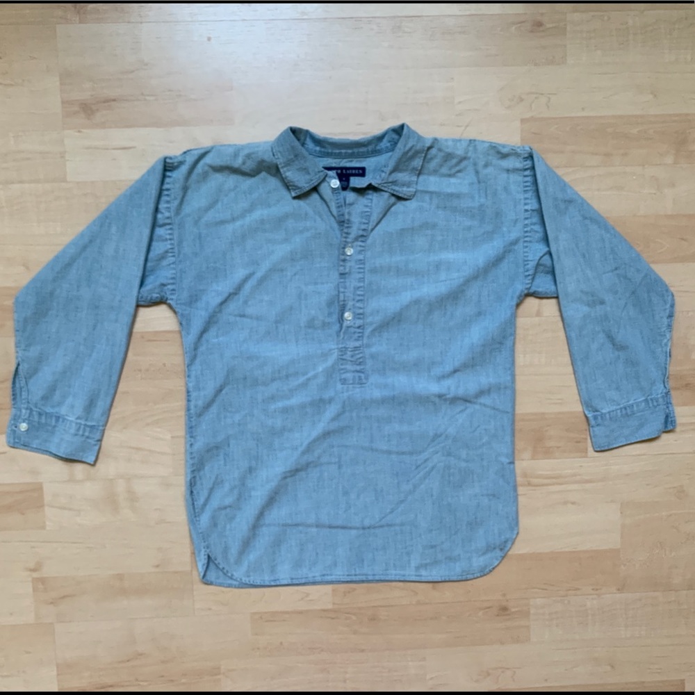 Women’s Ralph Lauren 3/4 Sleeve Jean 1/2 Button Up